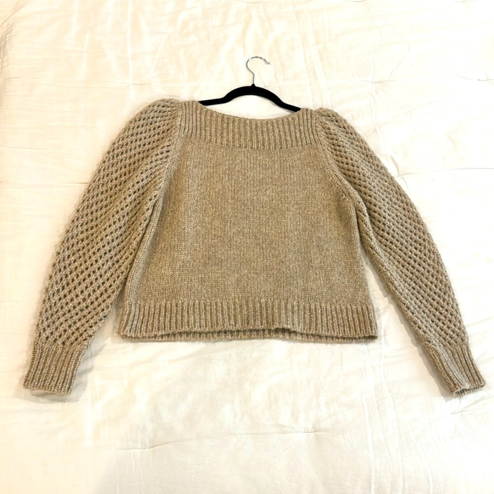 LoveShackFancy Rosie Heritage Pullover Sweater, Oatmeal